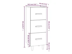 Aparador cómoda cómoda mueble mueble de almacenaje organizador cocina salón salón 34,5 x 34 x 90 cm madera contrachapada marrón 02_0030903
