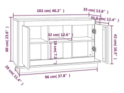 Aparador cómoda cómoda mueble mueble de almacenaje organizador cocina salón salón 102 x 35 x 60 cm madera contrachapada blanco 02_0030175