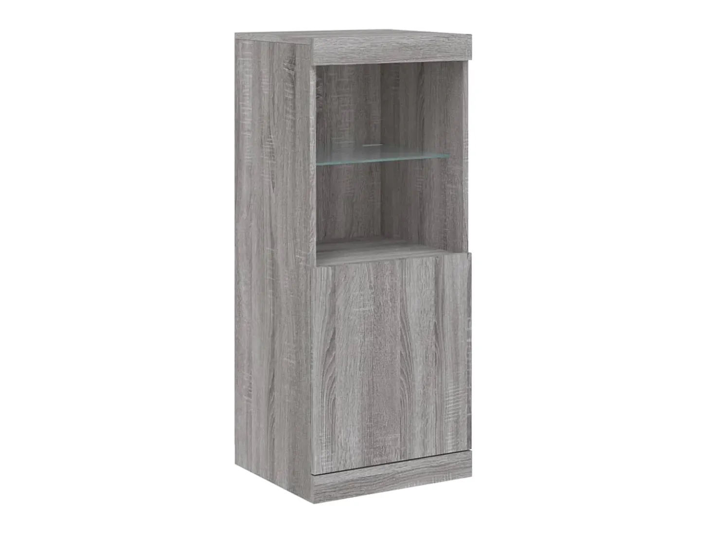 Aparador Cómoda Gabinete Organizador de Almacenamiento Cocina Sala de Estar Sala de Estar con Luces LED 3 Piezas Madera de ingeniería Sonoma Gris 02_0037231
