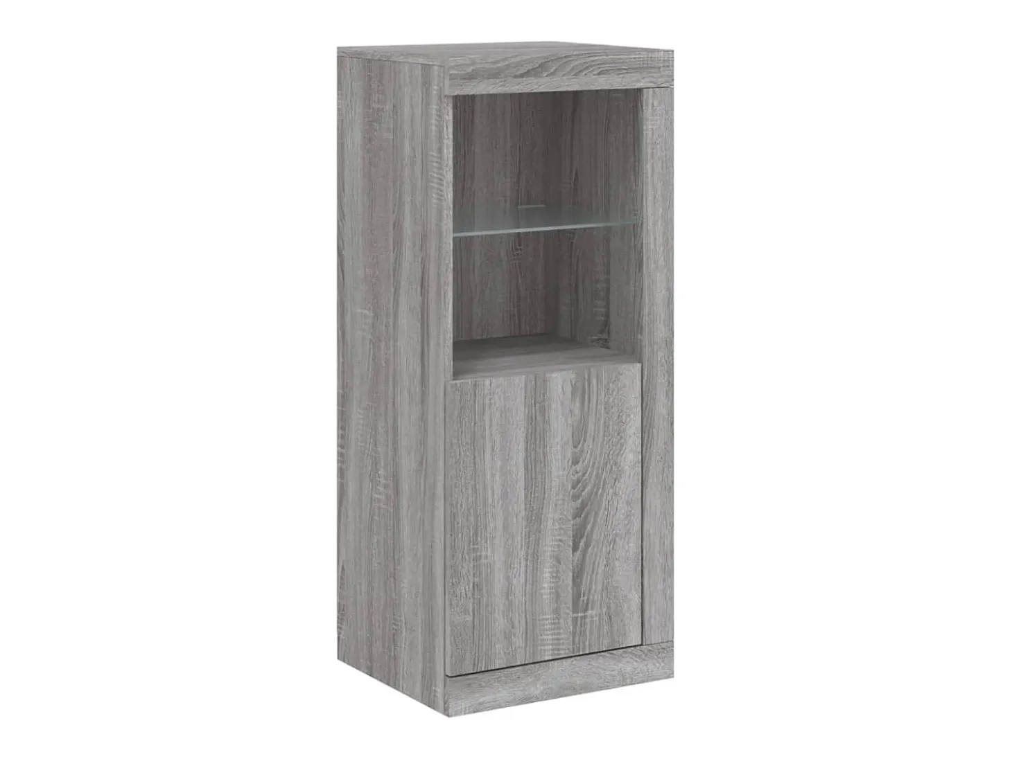 Aparador Cómoda Gabinete Organizador de Almacenamiento Cocina Sala de Estar Sala de Estar con Luces LED 3 Piezas Madera de ingeniería Sonoma Gris 02_0037231