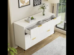 Aparador, cómoda moderna - 6 cajones - tableros de partículas - Blanco