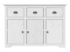 Aparador cómoda mueble almacenaje organizador cocina salón salón BODO 115,5 x 44 x 80 cm madera maciza de pino blanco 02_0030800