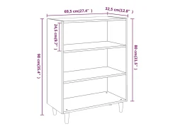 Aparador cómoda mueble almacenaje organizador cocina salón salón Sonoma 69,5 x 32,5 x 90 cm madera contrachapada marrón 02_0031626