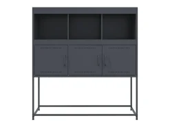 Aparador cómoda mueble almacenaje organizador cocina salón salón 100,5 x 39 x 107 cm acero antracita 02_0029682