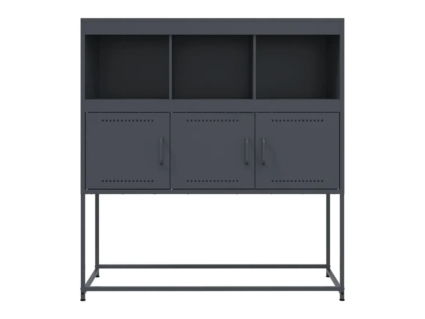 Aparador cómoda mueble almacenaje organizador cocina salón salón 100,5 x 39 x 107 cm acero antracita 02_0029682