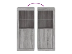Aparador cómoda mueble almacenaje organizador cocina salón salón con luces LED sonoma 41 x 37 x 100 cm gris 02_0030072