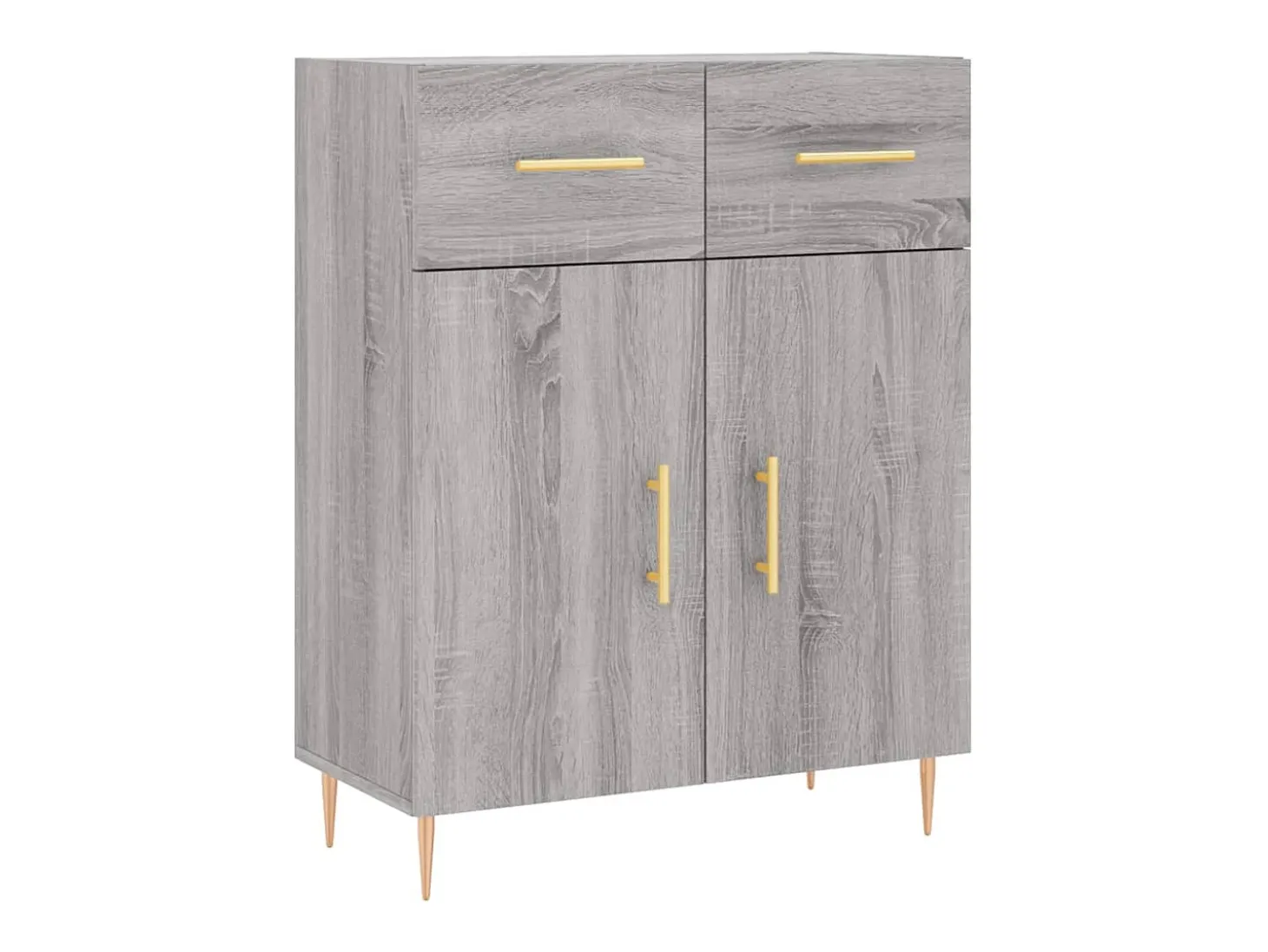 Aparador cómoda mueble almacenaje organizador cocina salón salón alto Sonoma 69,5 x 34 x 180 cm madera contrachapada gris 02_0035484