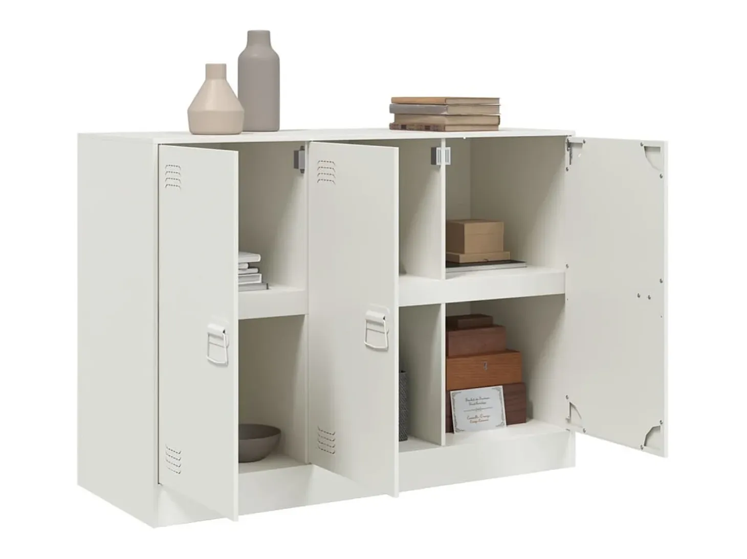 Aparador cómoda mueble almacenaje organizador cocina salón salón 99 x 39 x 73 cm acero blanco 02_0030544