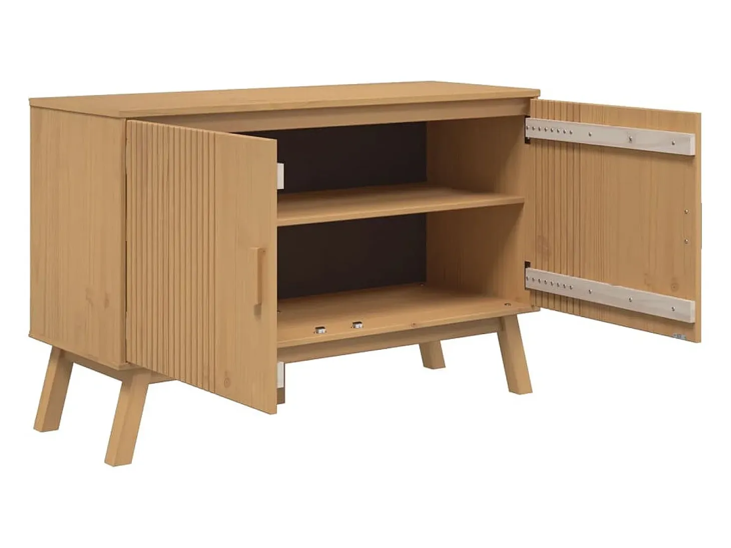 Aparador cómoda mueble almacenaje organizador cocina salón salón 114 x 43 x 73,5 cm madera maciza de pino marrón 02_0036178