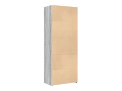 Aparador cómoda mueble almacenaje organizador cocina salón salón alto Sonoma 70 x 42,5 x 185 cm madera contrachapada gris 02_0035628