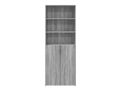 Aparador cómoda mueble almacenaje organizador cocina salón salón alto Sonoma 70 x 42,5 x 185 cm madera contrachapada gris 02_0035628