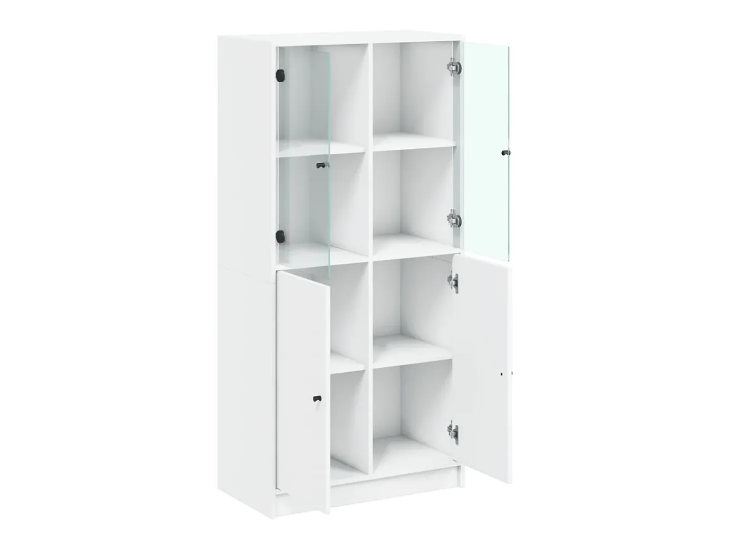 Aparador Cómoda Mueble Almacenamiento Organizador Cocina Salón Salón Alto con Puertas 68 x 37 x 142 cm Blanco Madera Contrachapada 02_0032227