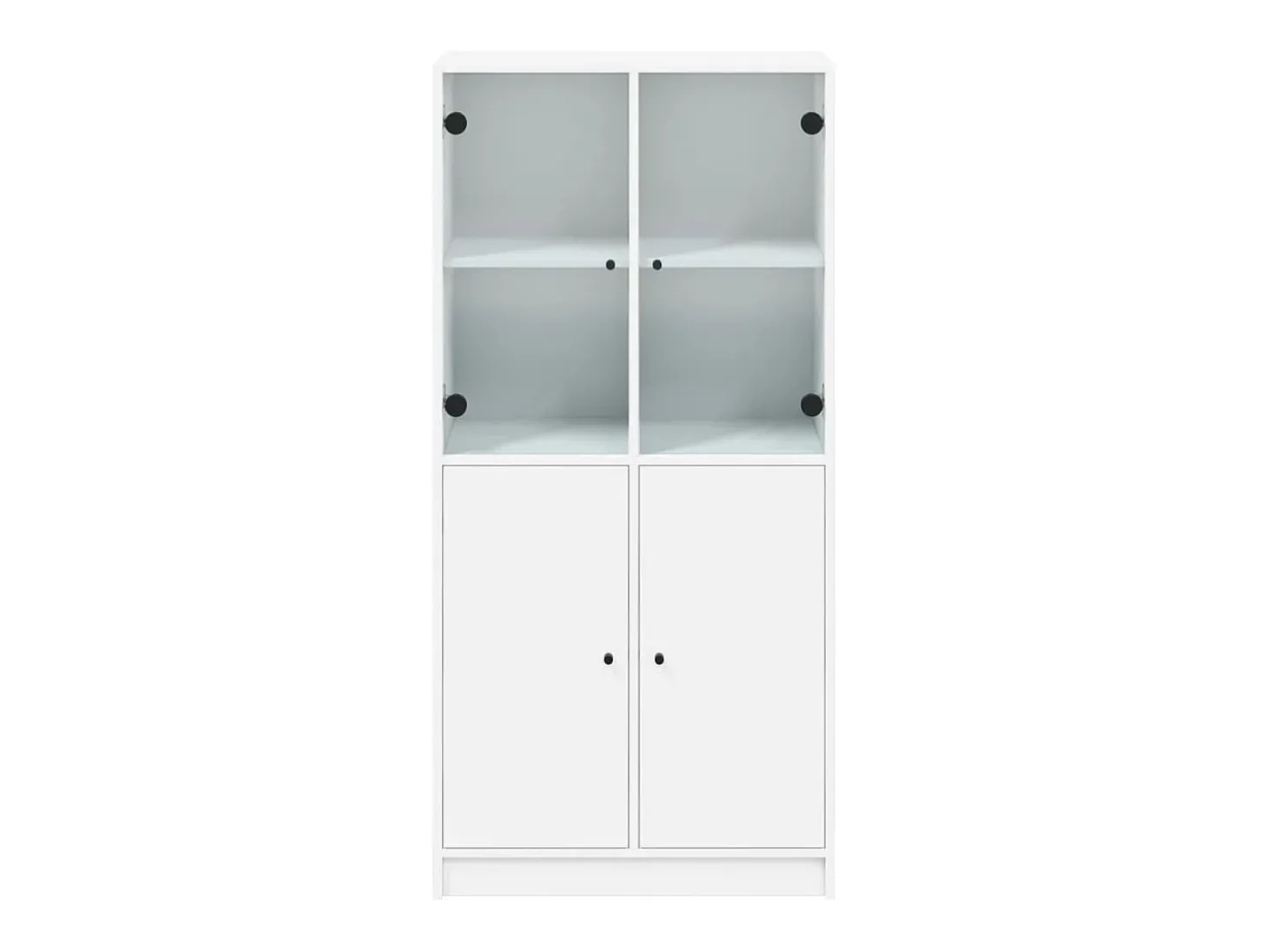 Aparador Cómoda Mueble Almacenamiento Organizador Cocina Salón Salón Alto con Puertas 68 x 37 x 142 cm Blanco Madera Contrachapada 02_0032227