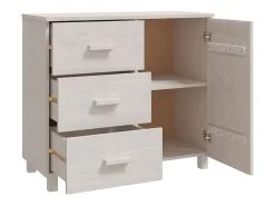Aparador cómoda mueble almacenaje organizador cocina salón salón 90 x 40 x 80 cm madera maciza de pino blanco 02_0032135