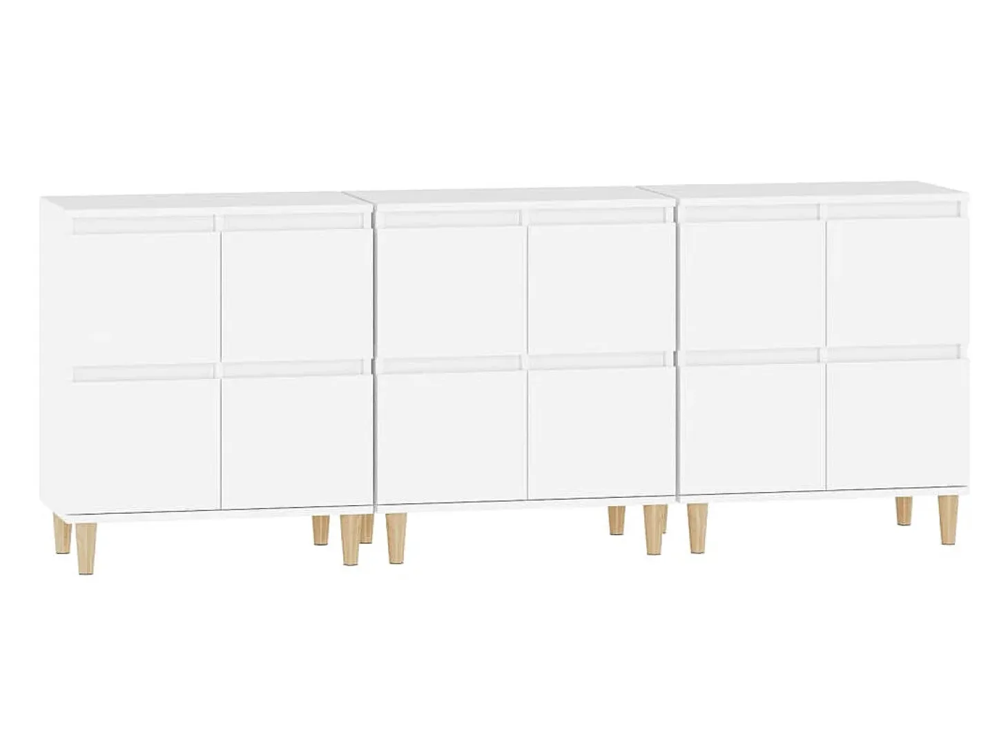 Aparador cómoda mueble almacenaje organizador cocina salón salón 3 piezas 60 x 35 x 70 cm blanco madera contrachapada 02_0036992