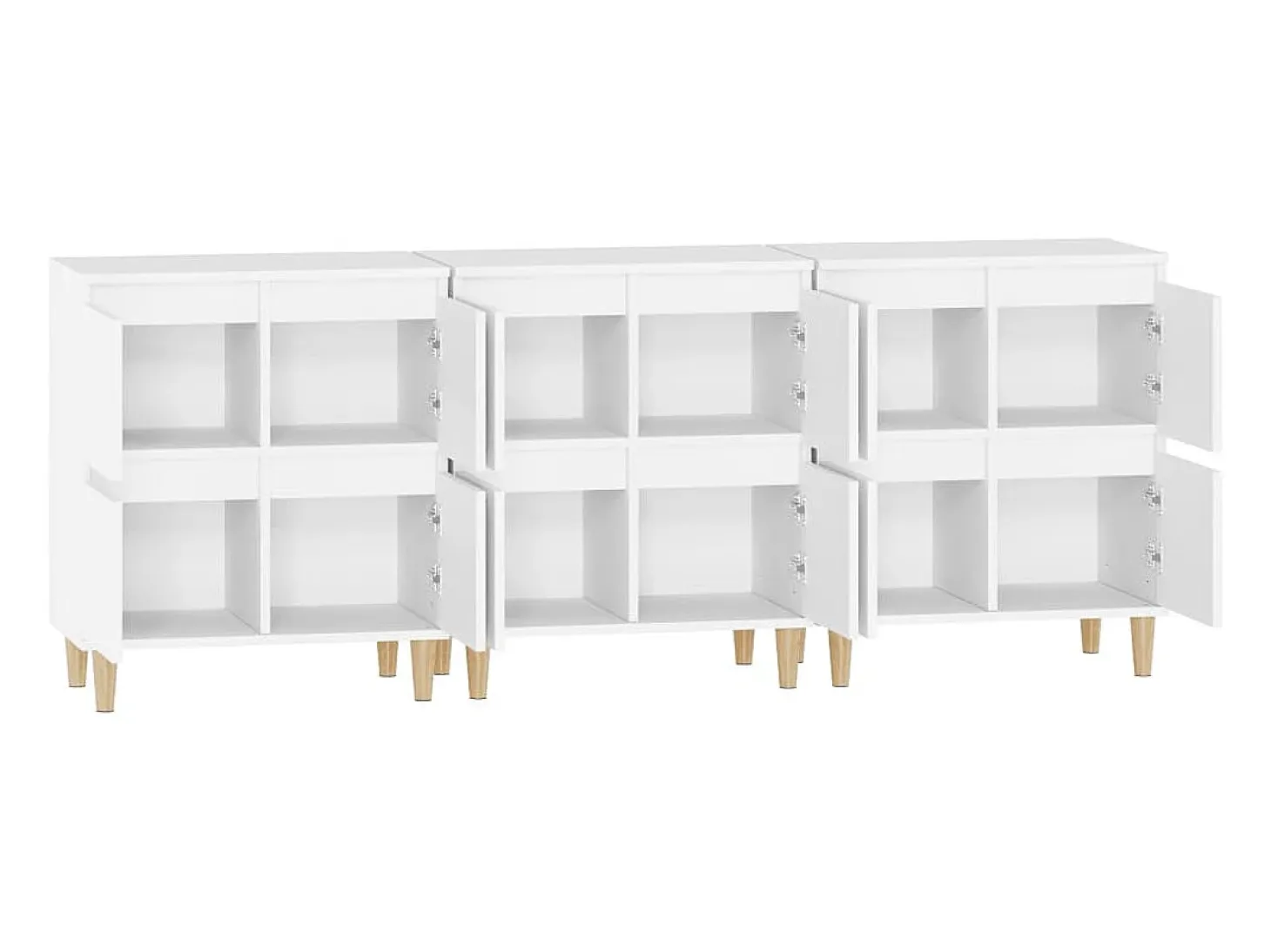 Aparador cómoda mueble almacenaje organizador cocina salón salón 3 piezas 60 x 35 x 70 cm blanco madera contrachapada 02_0036992