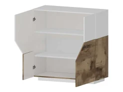 Aparador cocina 100 x 43 cm mueble salón 2 puertas blanco madera Klain Wood