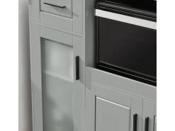 Aparador Cocina con Ruedas Mueble de Almacenamiento para Hornos con 3 Puertas y un cajón 89 x 40 x 89 cm FSB78-HG SoBuy ES