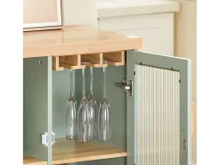 Aparador Cocina para microonda Buffet para Comedor Entrada Salón con 2 Puertas 2 cajones y 1 Compartimento Abierto Verde 120 x 40 x 90 cm FSB81-GR SoBuy ES