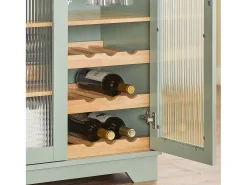 Aparador Cocina para microonda Buffet para Comedor Entrada Salón con 2 Puertas 2 cajones y 1 Compartimento Abierto Verde 120 x 40 x 90 cm FSB81-GR SoBuy ES