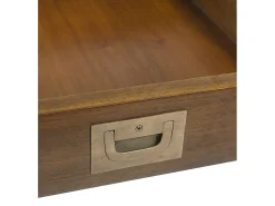 Aparador colonial 2 puertas cristal 9 cajones madera maciza caoba Falkane 150 cm