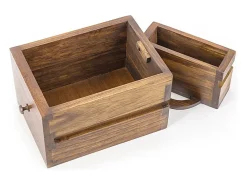 Aparador colonial 2 puertas 7 cajones en madera maciza de caoba Falkane 170 cm