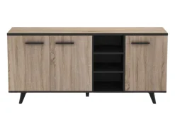 Aparador Comedor Wayne Roble y Negro 161x44x73 cm