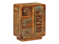 Aparador con 3 cajones de madera maciza reciclada 55x30x70 cm