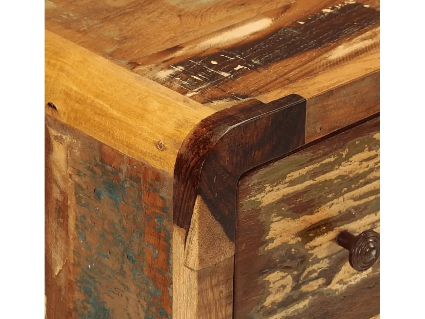 Aparador con 3 cajones de madera maciza reciclada 55x30x70 cm