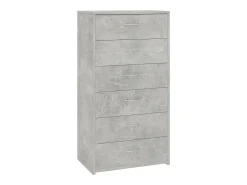 Aparador con 6 cajones Gris hormigón 50x34x96 cm Madera de ingeniería