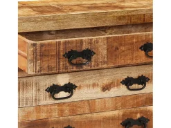 Aparador con 3 cajones madera maciza de mango rugosa 80x30x65cm