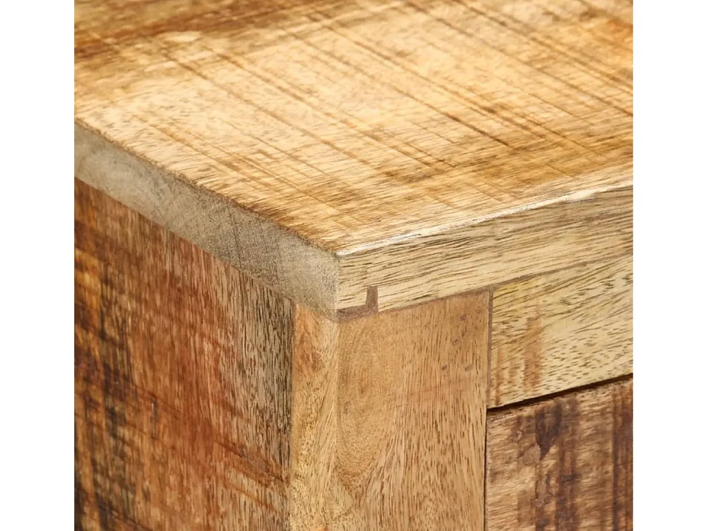 Aparador con 3 cajones madera maciza de mango rugosa 80x30x65cm