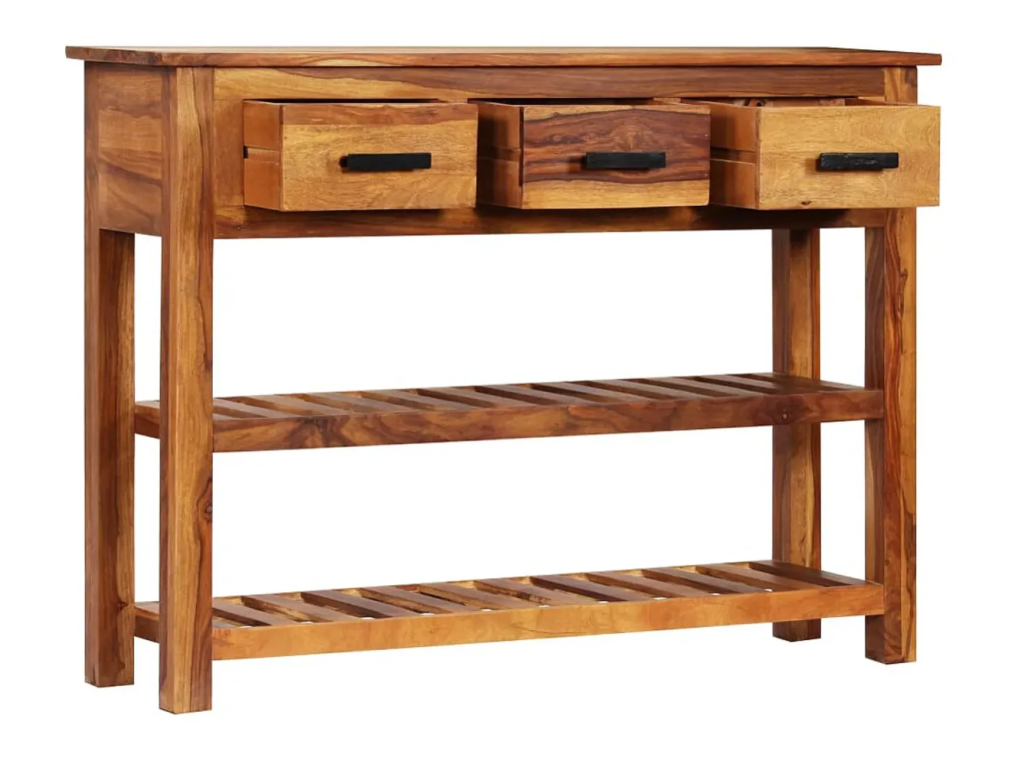 Aparador con 3 cajones madera maciza de acacia 110x30x80 cm ES25338