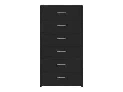 Aparador con 6 cajones madera contrachapada negro 50x34x96 cm