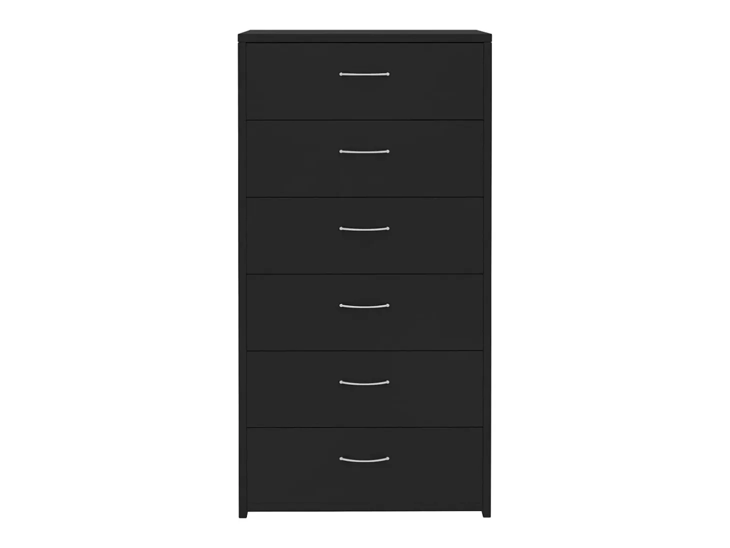 Aparador con 6 cajones madera contrachapada negro 50x34x96 cm