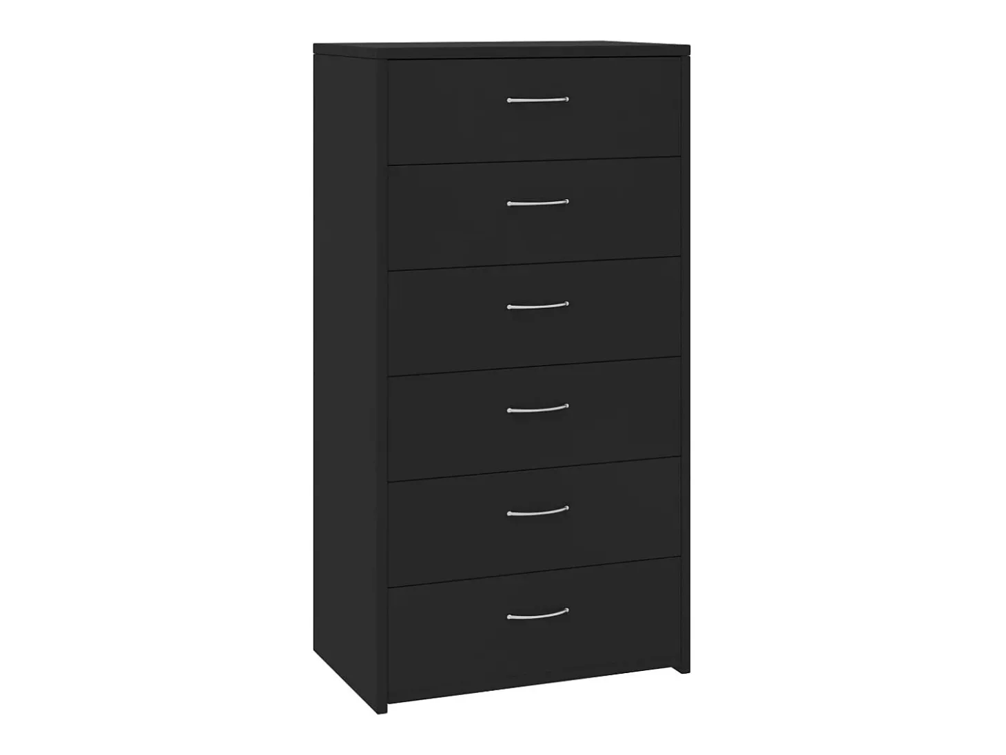 Aparador con 6 cajones madera contrachapada negro 50x34x96 cm
