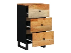 Aparador con 3 cajones madera maciza acacia 40x33,5x75 cm