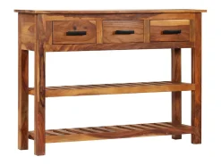 Aparador con 3 cajones madera maciza 110x30x80 cm