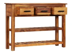 Aparador con 3 cajones madera maciza 110x30x80 cm