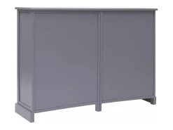 Aparador con 10 cajones madera gris 113x30x79 cm