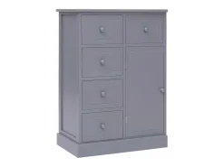 Aparador con 10 cajones madera gris 113x30x79 cm