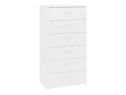 Aparador con 6 cajones madera contrachapada blanco 50x34x96 cm