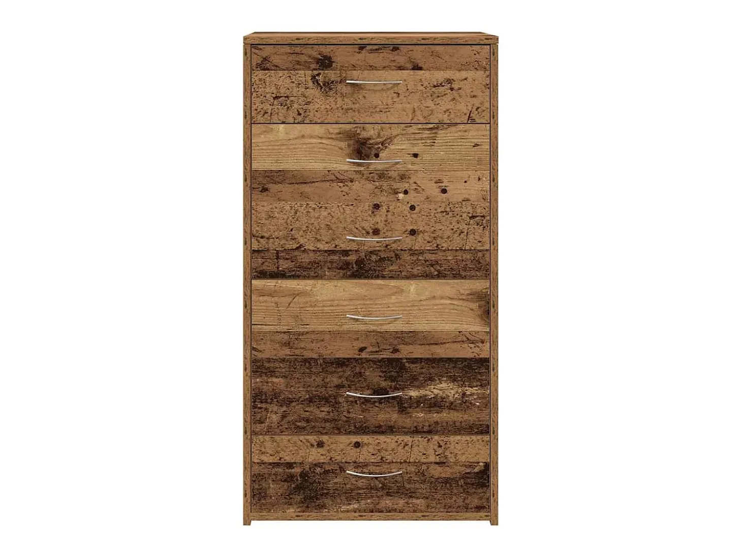 Aparador con 6 cajones madera vieja 50x34x96 cm madera contrachapada