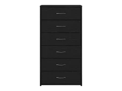 Aparador con 6 cajones roble negro 50x34x96cm madera ingeniería