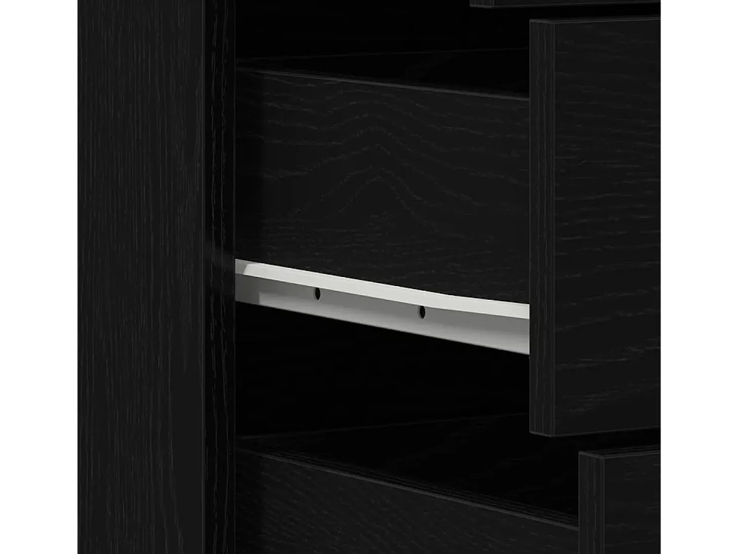 Aparador con 6 cajones roble negro 50x34x96cm madera ingeniería