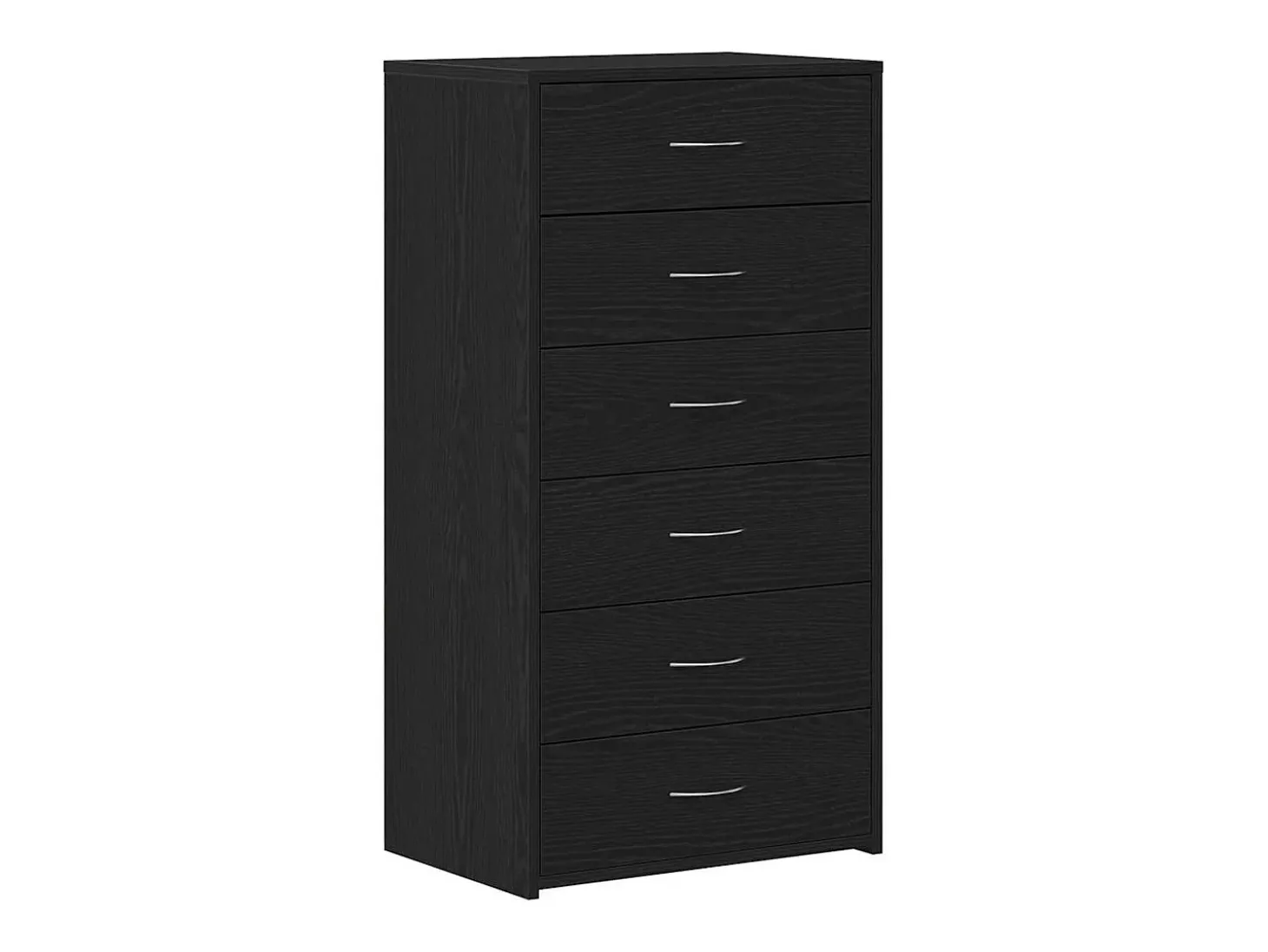 Aparador con 6 cajones roble negro 50x34x96cm madera ingeniería
