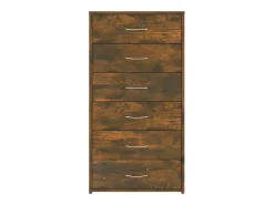 Aparador con 6 cajones Roble ahumado 50x34x96 cm Madera de ingeniería