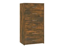 Aparador con 6 cajones Roble ahumado 50x34x96 cm Madera de ingeniería