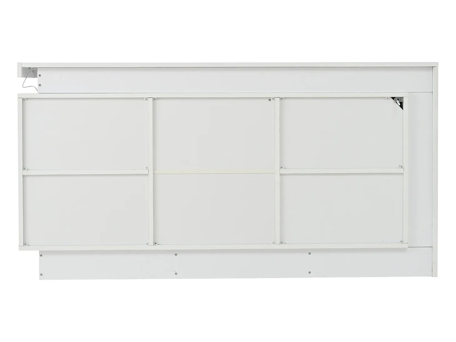 Aparador con 3 cajones y 2 puertas, con iluminación LED, sin tiradores, 140 x 35 x 72,5 cm - Blanco