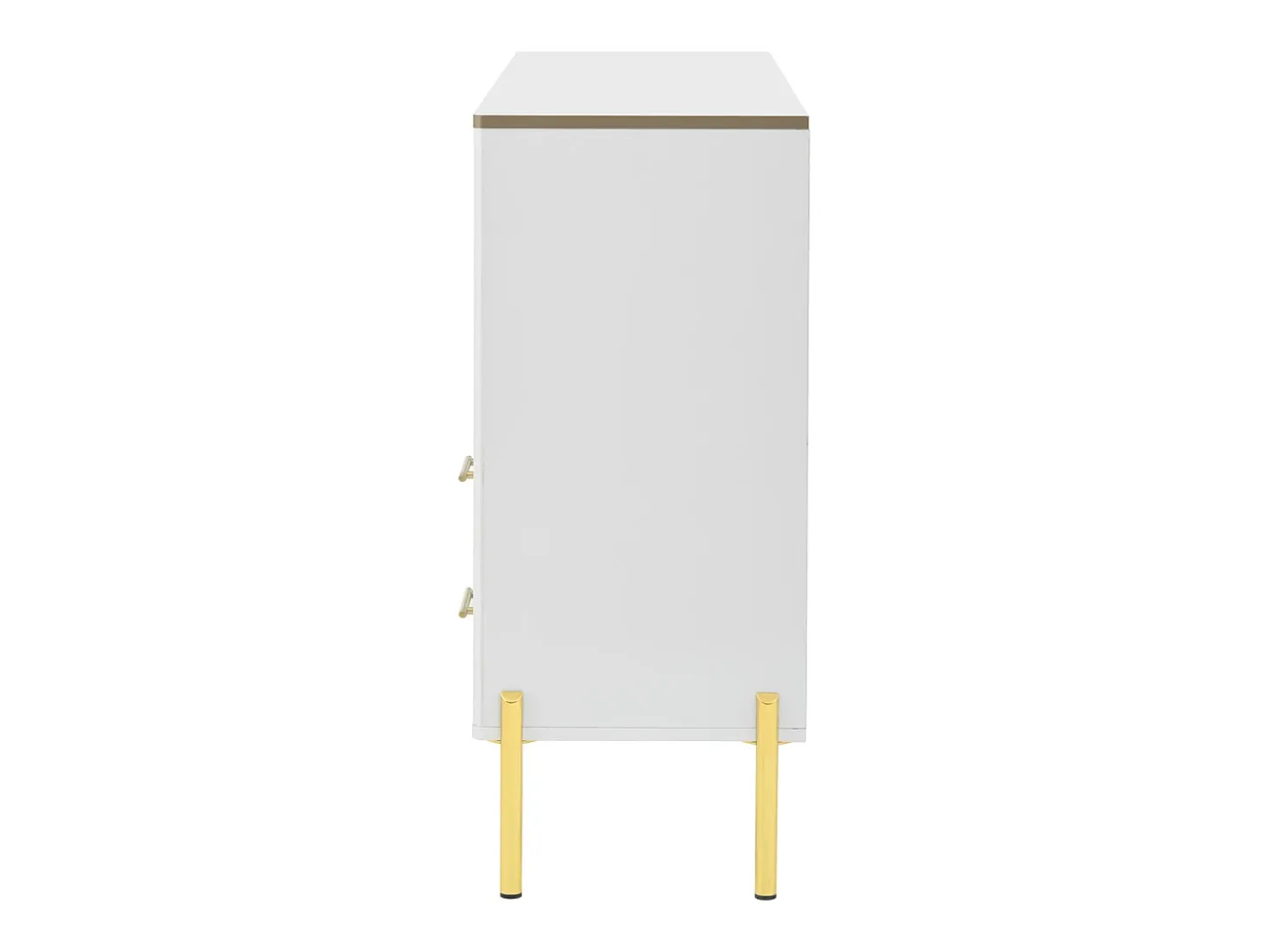 Aparador con 2 cajones y 2 puertas de cristal - 140 x 38 x 90 cm - salón y comedor - blanco